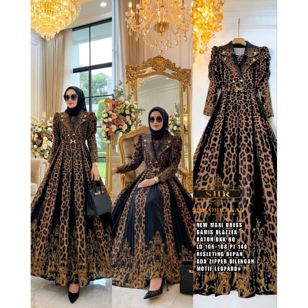 SHR ORIGINAL GAMIS BLAZER LEOPARD SATIN 100%