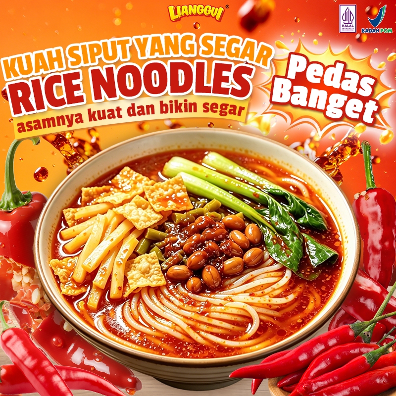 LIANGGUI - Mie Luosifen Pedas Tradisional China Mi Beras Rice Noodles Halal Praktis Siap Saji Cocok 