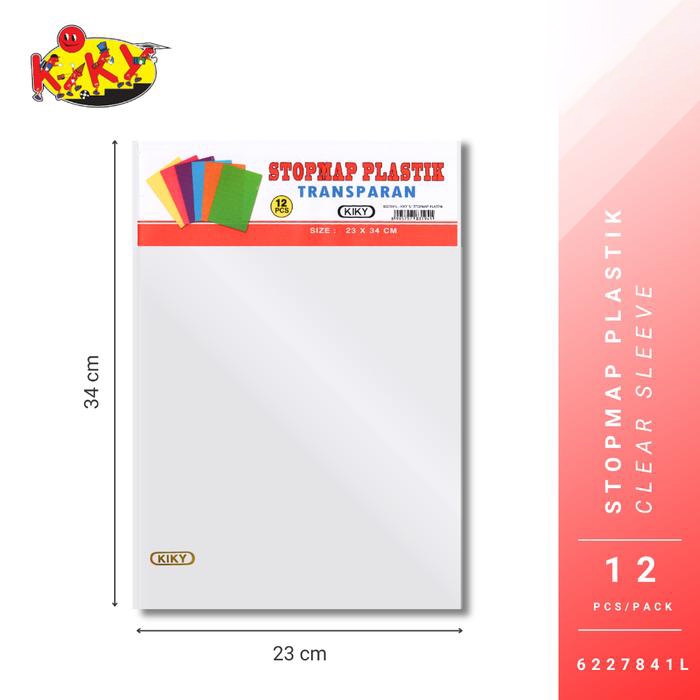 Folder Map L Plastik Kiky - Sheet Protector F4 Transparan, Warna Putih,