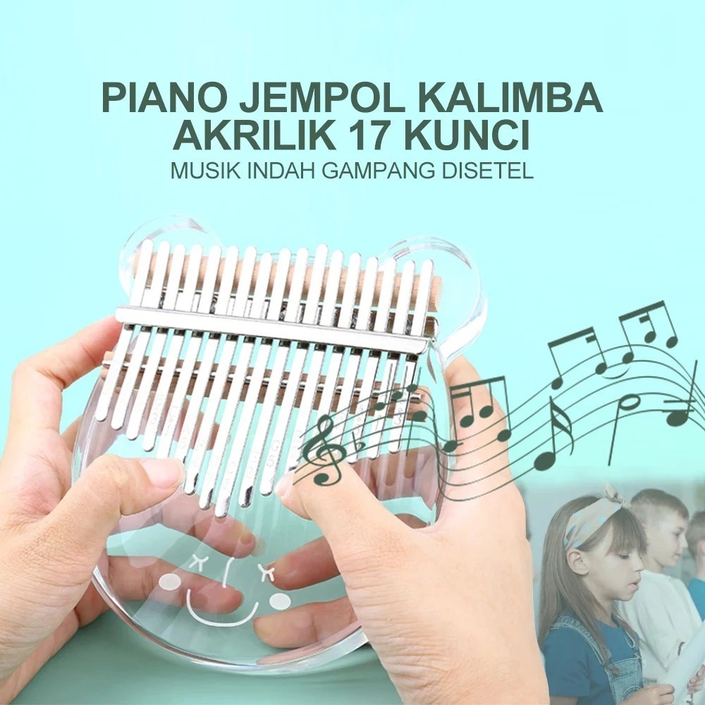 [24H] Kalimba, 21/17 Kunci, Piano Jempol Kristal, Bahan Akrilik, Termasuk Kotak Piano, Kalimba 21 Ku