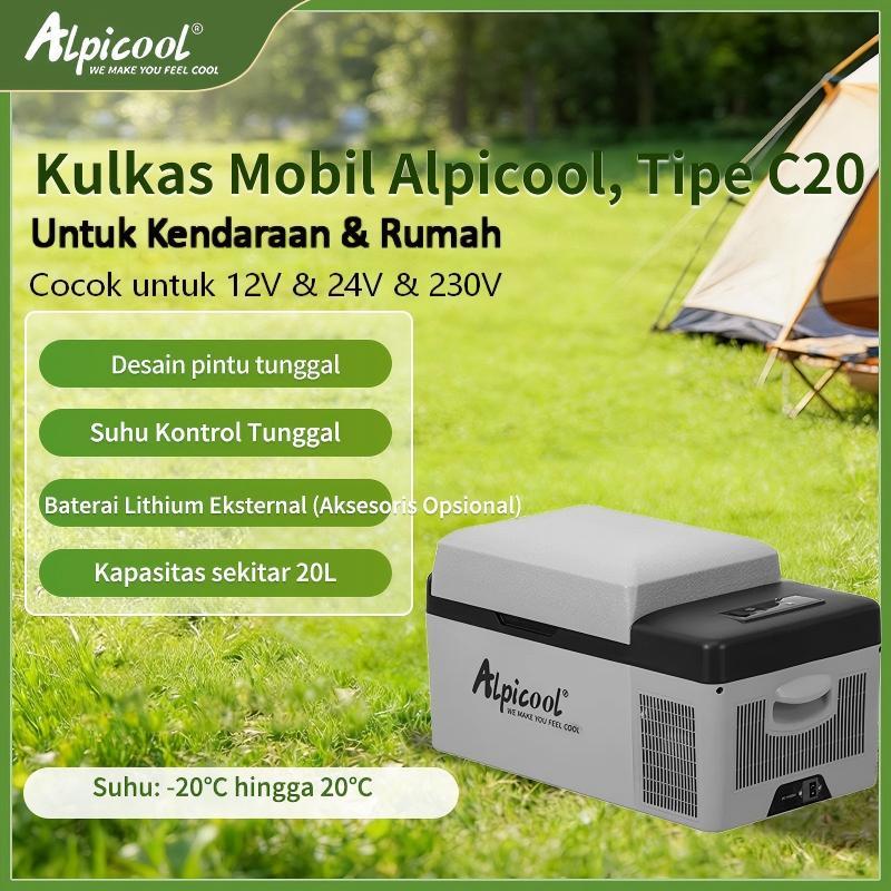 Kulkas Mobil Alpicool Tipe C20 Kulkas untuk kendaraan(12V/24V) & rumah(220-240V AC) Single door