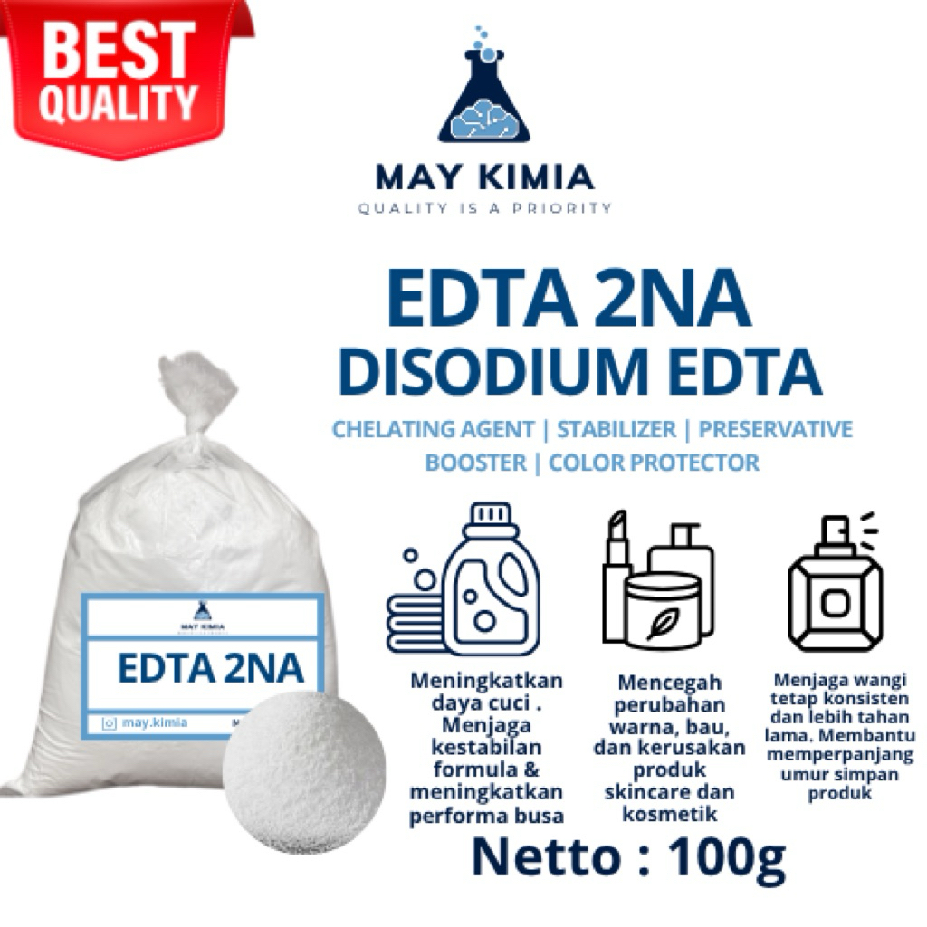 EDTA 2NA / EDTA2NA 100g / CHELATING AGENT KOSMETIK /disodium edta / edta bubuk / bahan racikan sabun