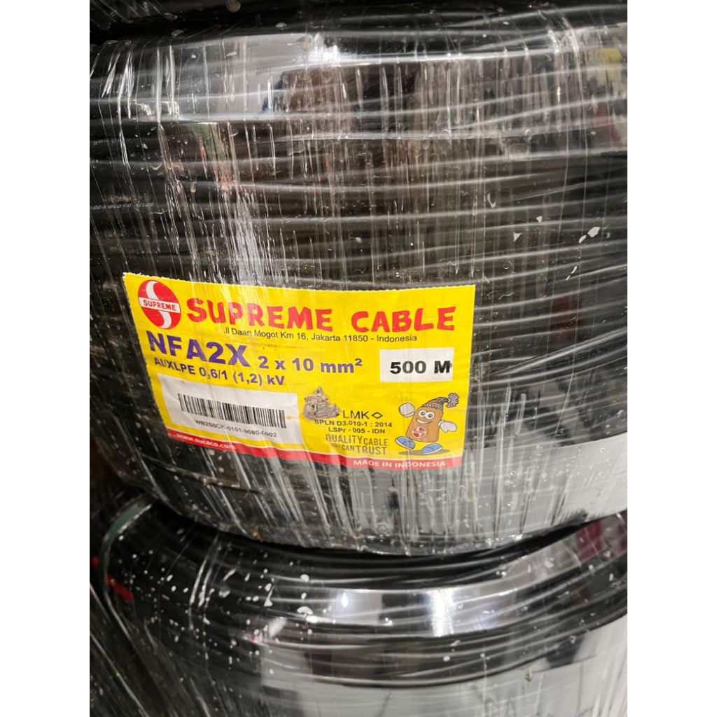 Kabel Twisted 2x10mm Standar PLN / Kabel SR 2x10mm Meteran / Kabel TC SPLN SUPREME