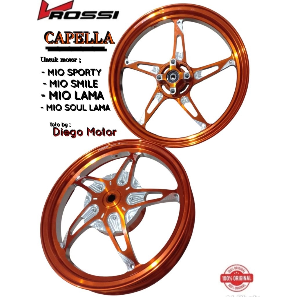 Velg Racing Vrossi Capella/Bintang Laut Yamaha Mio Sporty, Mio Smile, Mio Soul Lama Karbu/velg racin