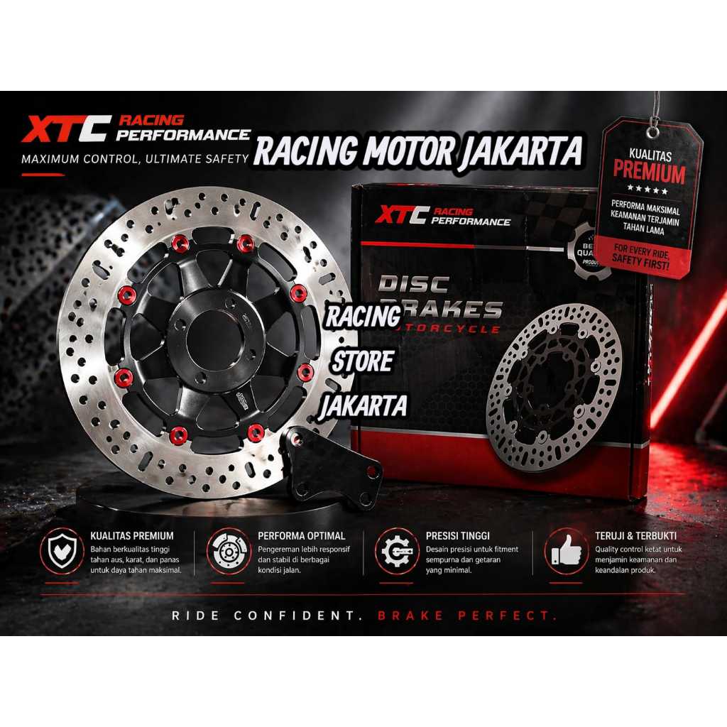 Piringan Cakram Depan 300mm Lubang 4 Plus Breket Kharisma Fit New Revo Old Revo Fi Supra x 125 Supra