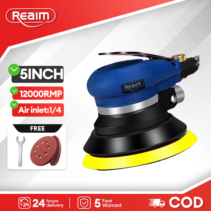REAIM Orbital Sander Air Sander 5 INCH Mesin Poles Sander Pemumatic