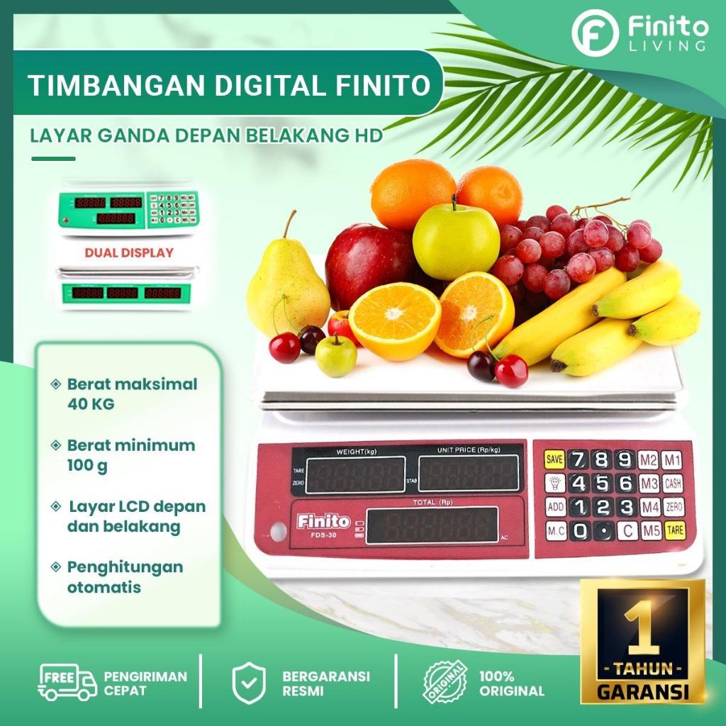 Timbangan Buah Digital Finito 40Kg Computing Scale Double Display / Timbangan Serbaguna FDS30 Dus Hi