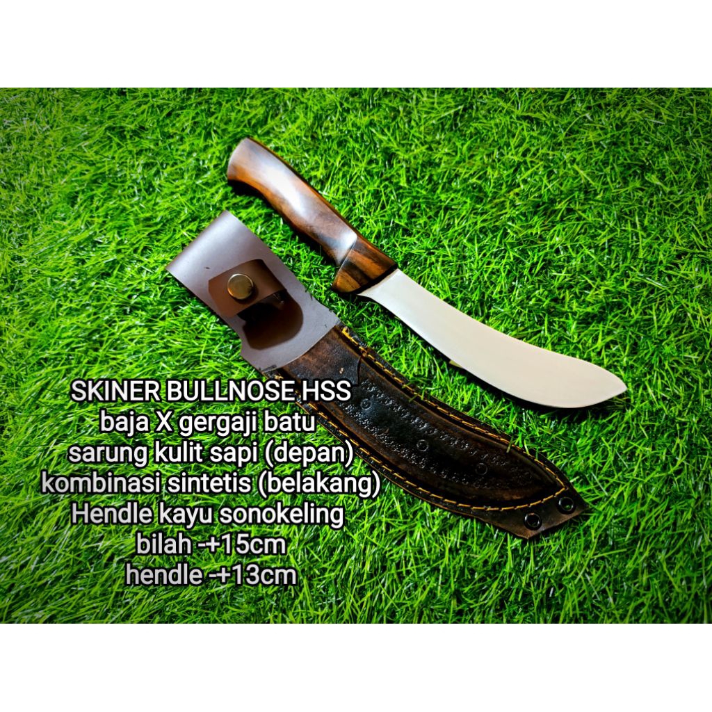rekomendasi pisau daging bullnose hss presisi skinning/skiner seset sarung kulit
