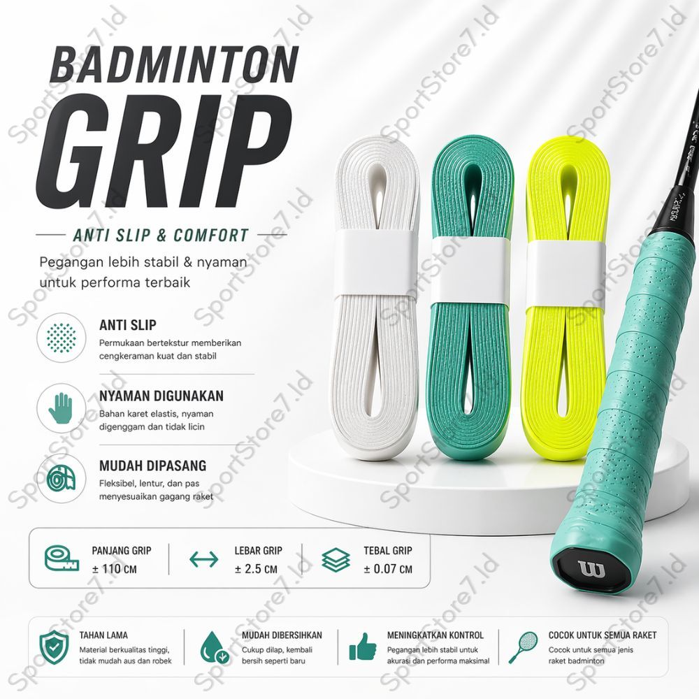 Handle Grip Racket Badminton / Grip Raket Badminton Karet Anti Slip / Anti Licin