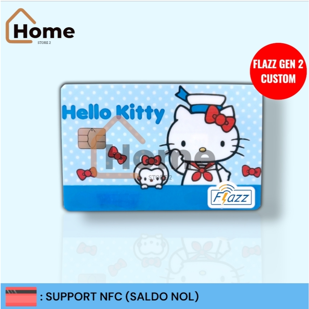 [FLASH SALE] KARTU ETOLL FLAZZ BCA GEN 2 CUSTOM STIKER - HELLO KITTY BLUE