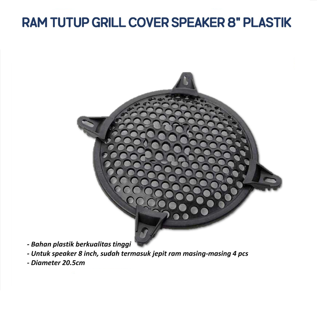 Ram Speaker 8 Inch Plastik + Kuku / Tutup Speaker 8 Inch PVC / Grill Speaker 8" Grill Tutup Speaker