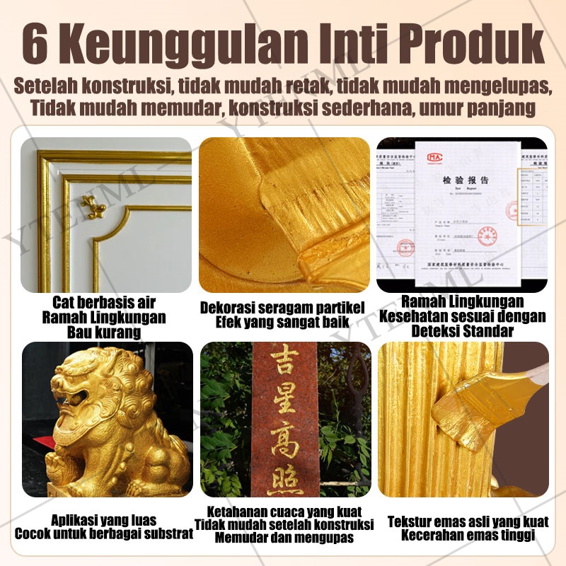 Slazybloom 999K Cat Emas 300G Cat Gold Emas Cat Warna Emas Cat Warna Gold Emas Cat Tembok No Drop