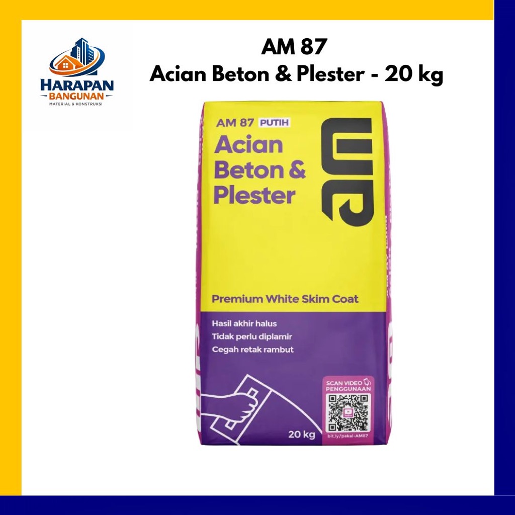 AM 87 Acian Putih - Acian Beton dan Plester 20 kg