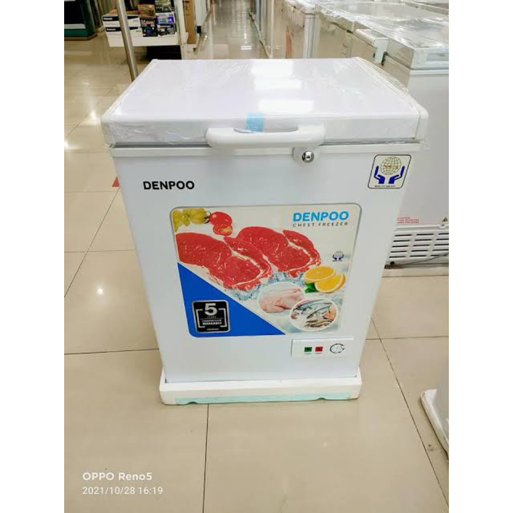 Freezer Box 100 Liter Denpoo SCF 128 CG - Kapasitas Besar, Efisien Energi, Mudah Dipindahkan