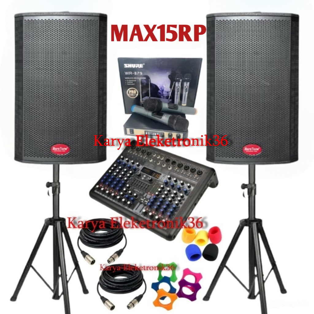 Paket Speaker Aktif 15 Inch Baretone MAX15RP Original Max 15 Rp / Max 15RP