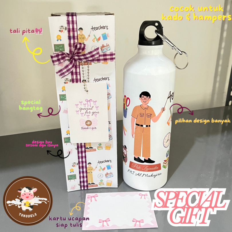 TUMBLER HARI GURU CUSTOM NAMA PROFESI 750ml