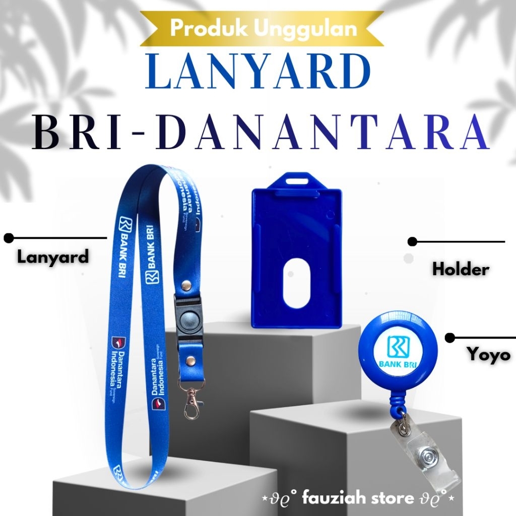 READY TALI ID CARD BRI-DANANTARA WARNA NAVY / LANYARD BRI DANANTARA, LANYARD TERMURAH, KUALITAS PREM