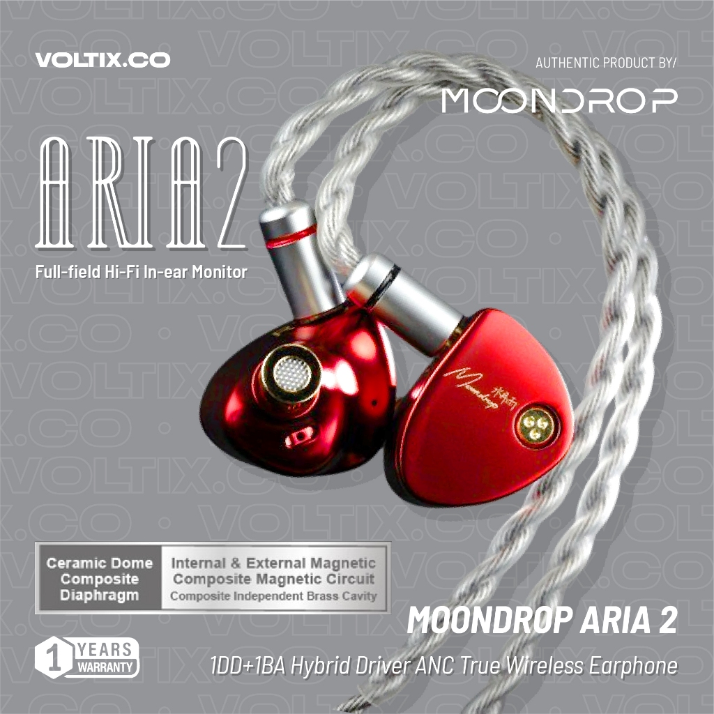 Moondrop Aria 2 Ceramic Diaphragm Driver In Ear Monitor Garansi Resmi INTIUM