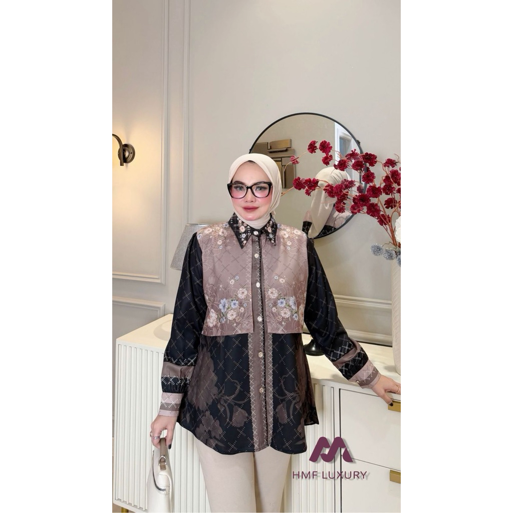 Atasan hmf luxury -  elliora  anggun shirt wanita viral kekinian hawa Hmf luxury / dumma Hmf luxury 