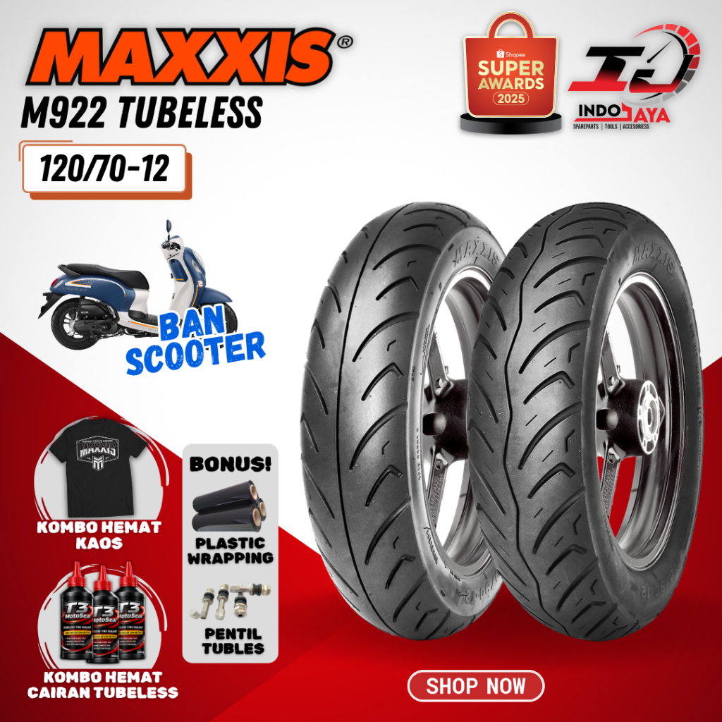 (READY COD) BAN MAXXIS M922 ( 120/70-12 ) BAN TUBELESS / BAN MOTOR DEPAN BELAKANG SCOOPY / GENIO / F