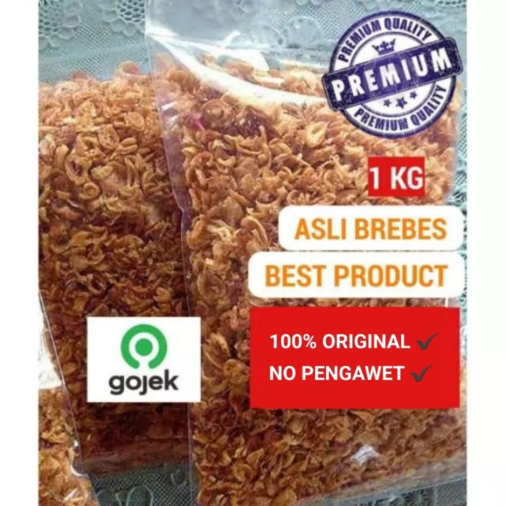 1KG ,BAWANG GORENG ASLI BREBES 1KG Bawang Merah Goreng Brambang Goreng