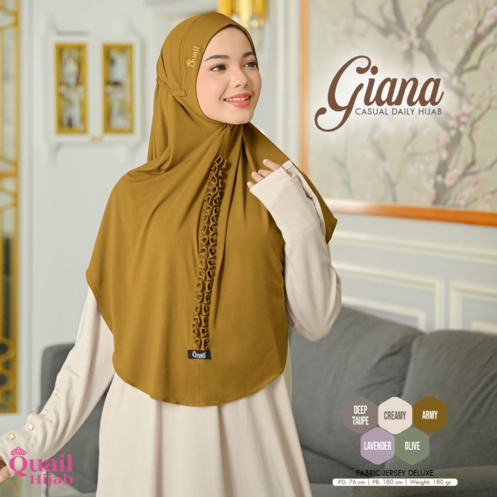 Hijab Giana by Quail Hijab | Hijab Tali | Hijab Jersey