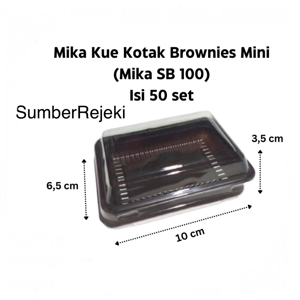 50pcs MIKA SB 100/ MIKA KUE KOTAK BROWNIES MINI / MIKA BROWNIES MINI SB 100