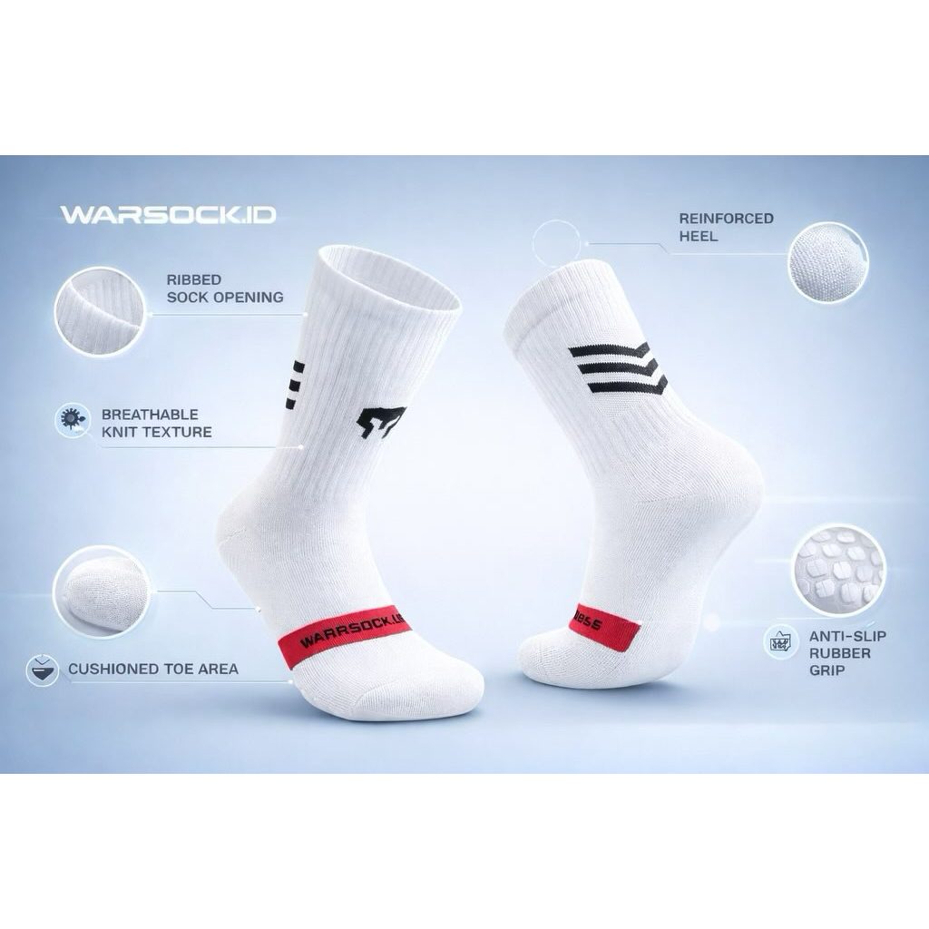 kaos kaki futsal victory / kaos kaki bola pendek premium warriours super tebal