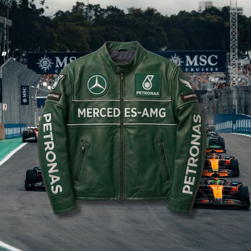 IAMYOURQL - Mercedes AMG Green Race Jacket Leather