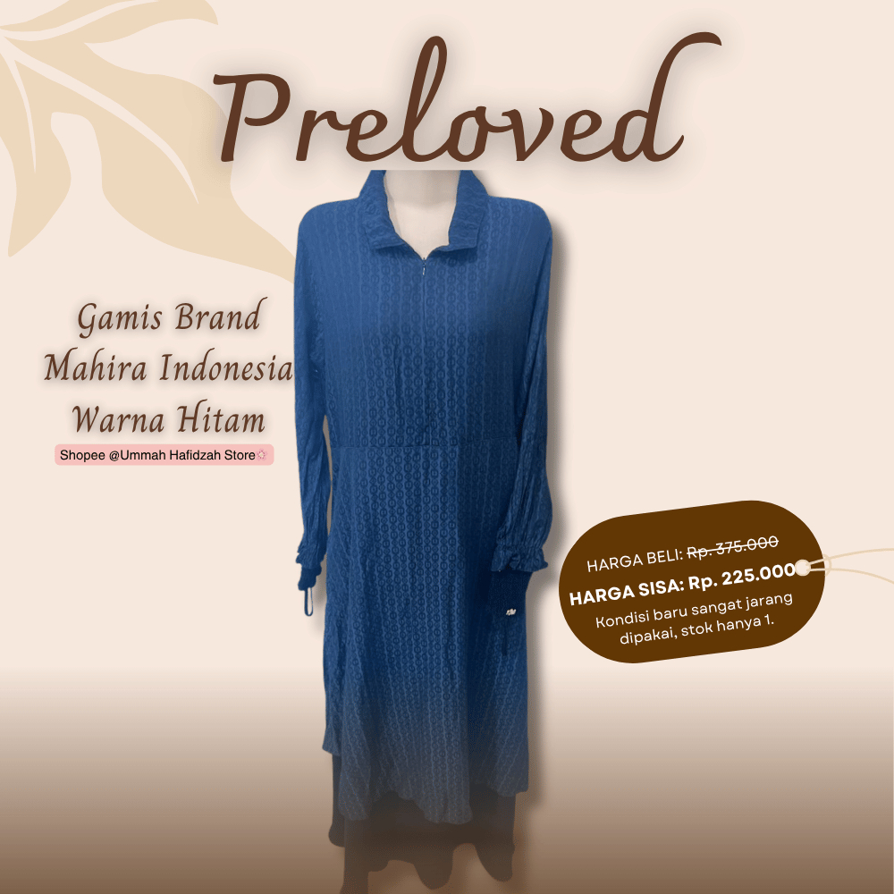 [Preloved] Gamis Brand Mahira Indonesia Warna Hitam