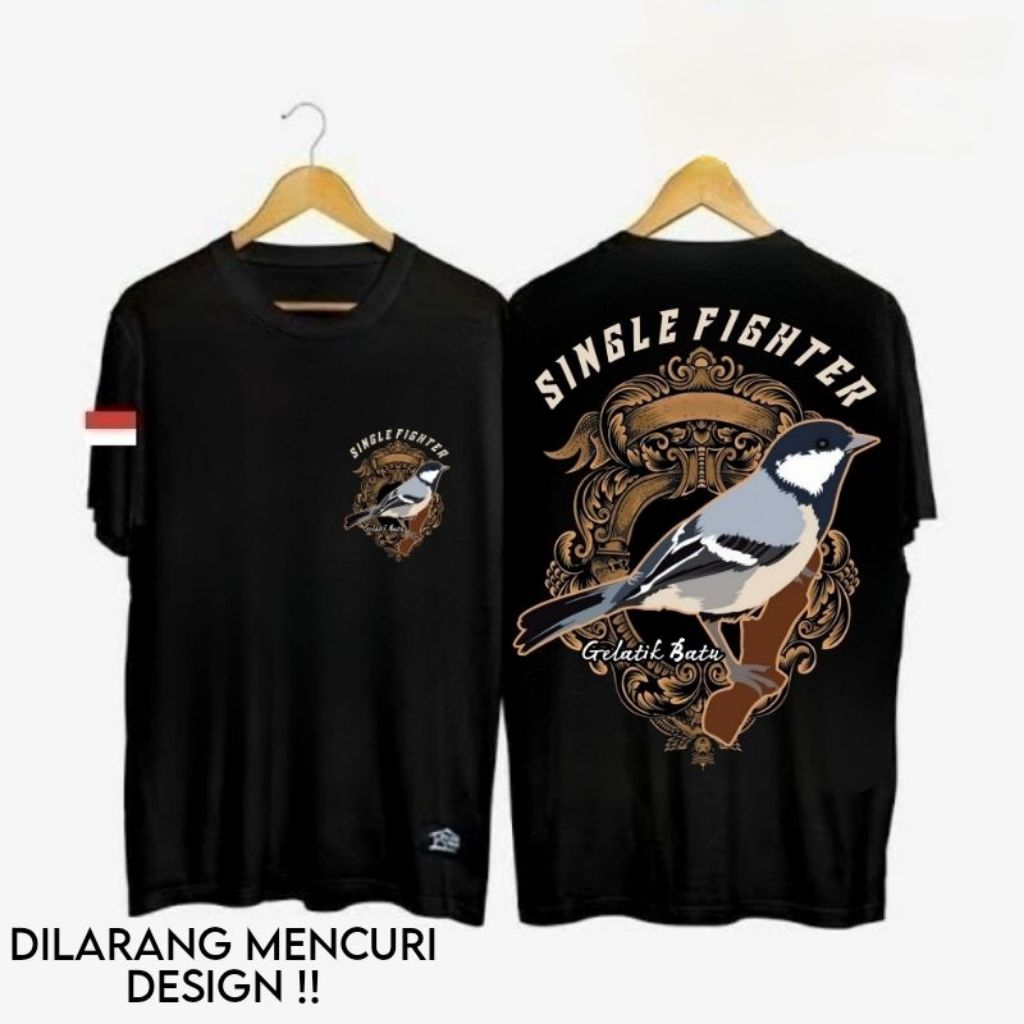 KAOS TSHIRT BURUNG GELATIK BATU SINGLE  FIGHTER//TSHIRT NEW