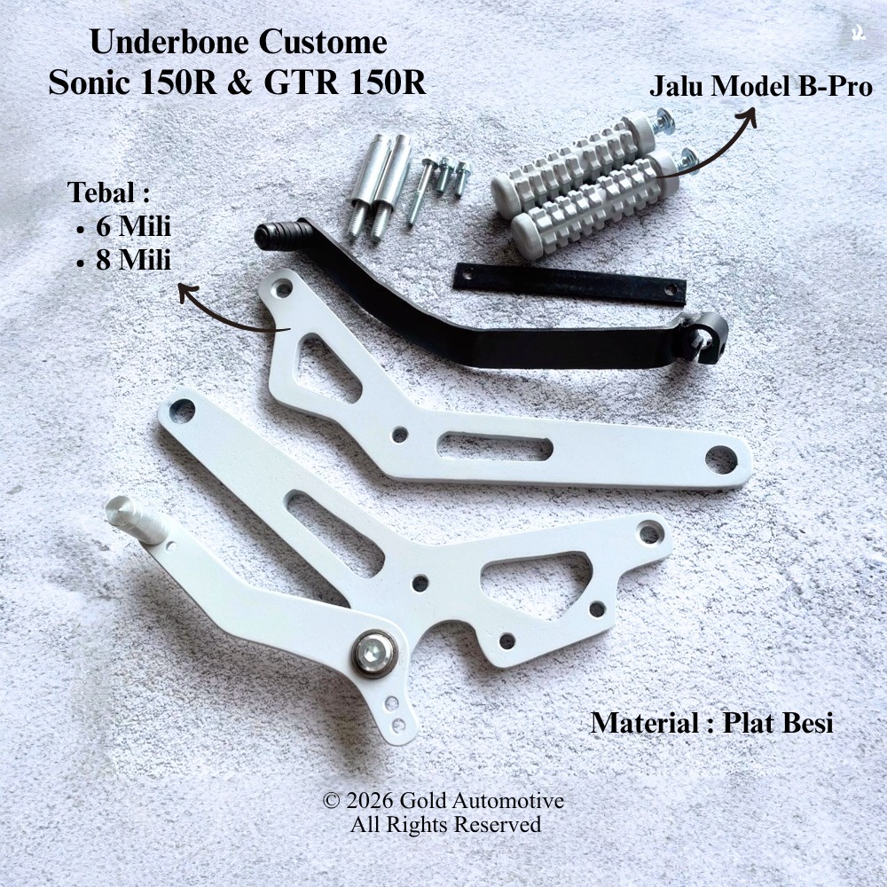 nderbone Sonic 150R & GTR 150R UB Sonic & GTR Bahan Plat Besi
