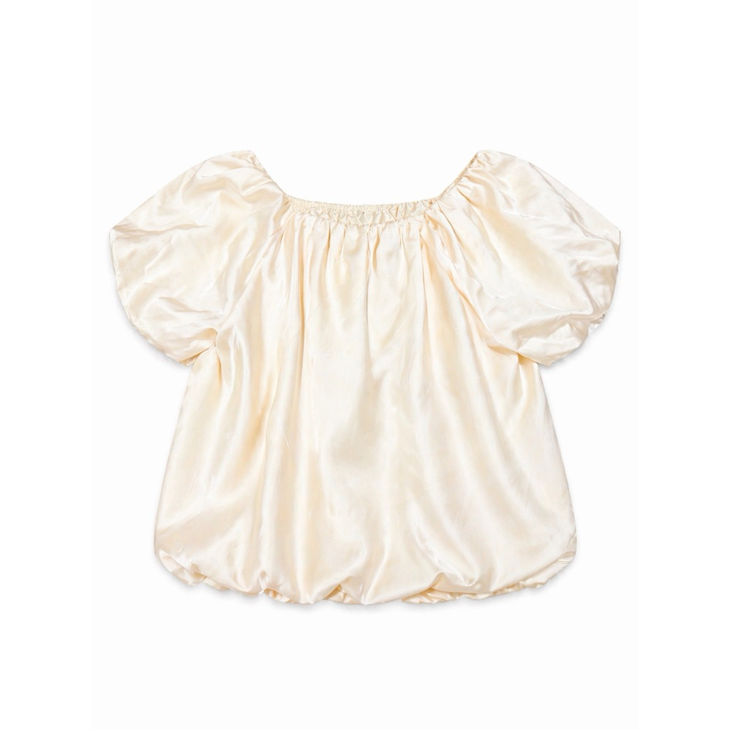 butter yellow satin baloon top