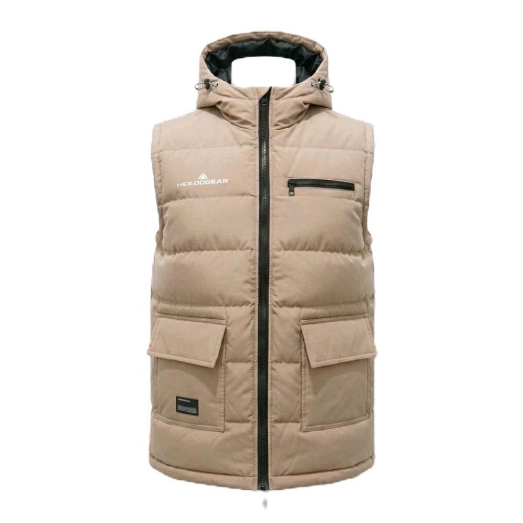 KICKSOOGAR Rompi Puffer Pria Original Vest Motor Anti Angin Windproof Tebal Jaket Tanpa Lengan Outdo