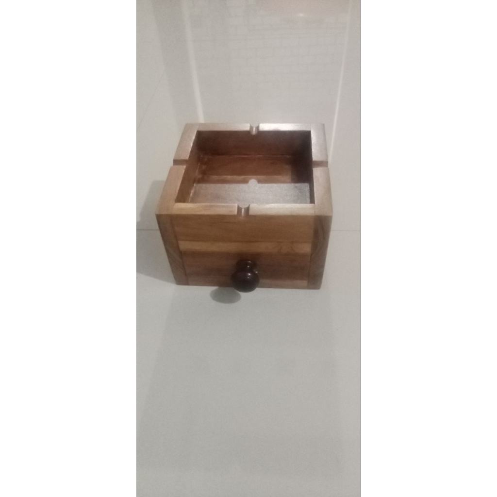 asbak laci kayu jati asli