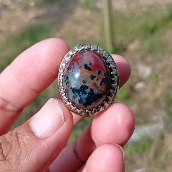 Natural cincin badar besi pancawarna size 9