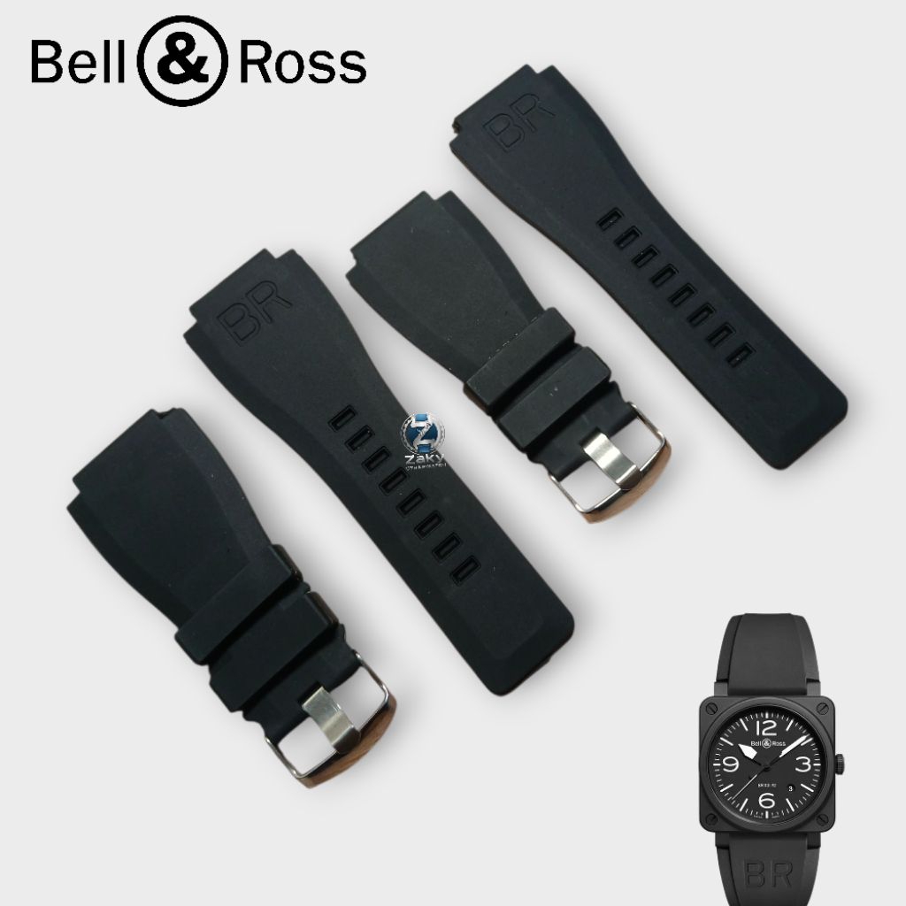 Strap Tali Jam Tangan Karet Rubber Silicone For Jam Tangan Bell&Ross,Tali Jam Bell Ross BR