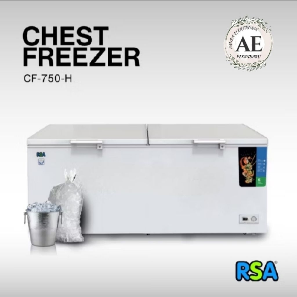 CHEST FREEZER RSA CF-750 KAPASITAS 715 LITER BERGARANSI RESMI 5 TAHUN