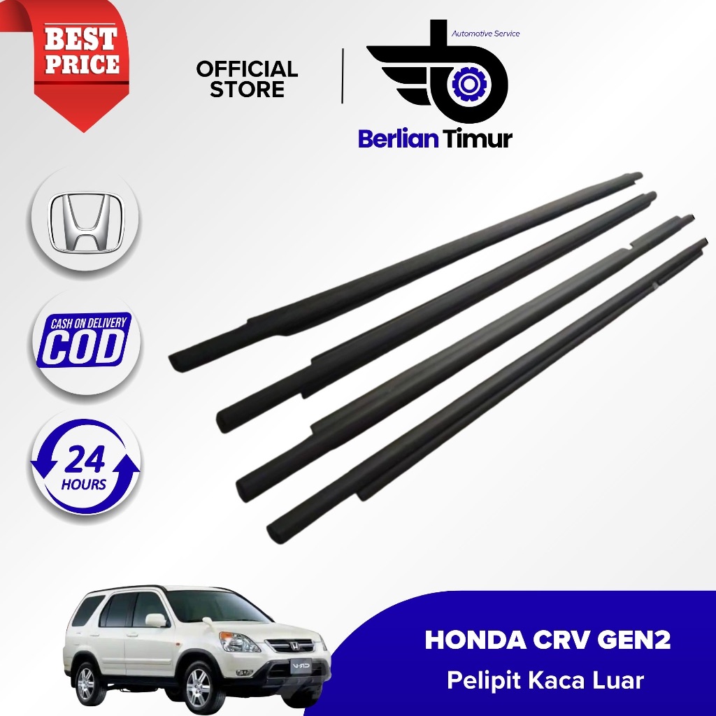 [COD]Pelipit Karet Pintu Kaca 1Set Mobil Tahan Cuaca Luar Crv Gen 2 2002-2006 Original 72410-S9E/A-T