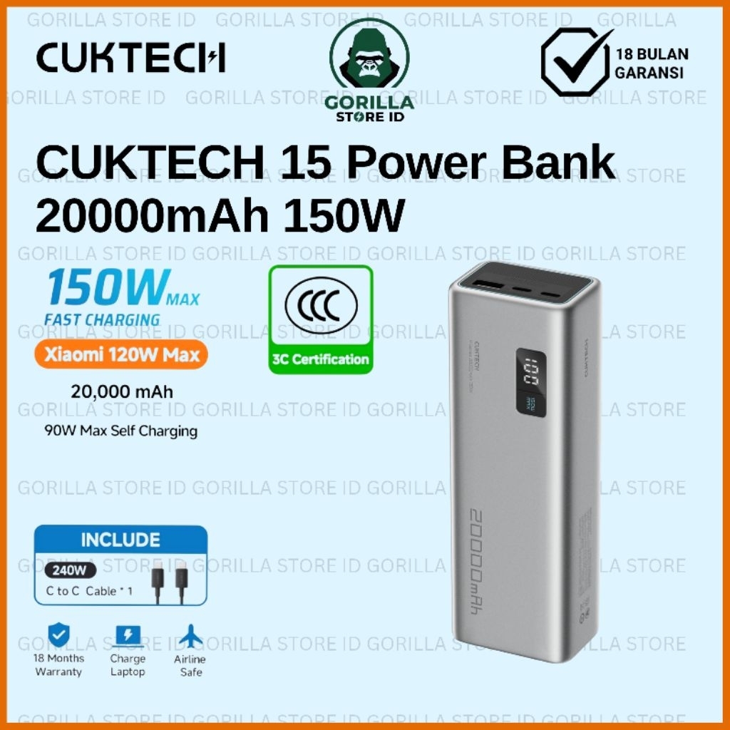 CUKTECH 15 Power Bank 20000mAh 150W MAX