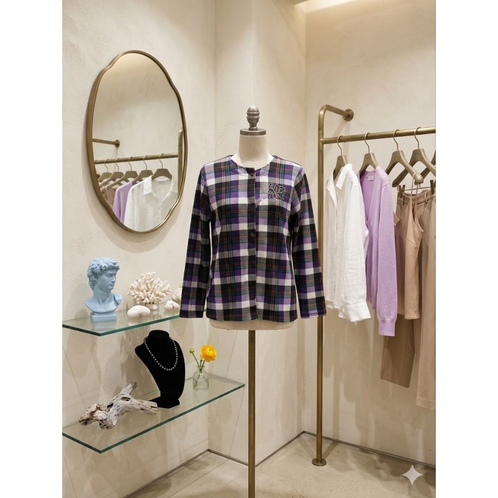 Cardigan Kotak-Kotak