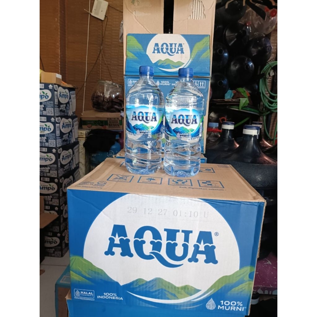 aqua botol 1liter 1 dus isi 12 botol
