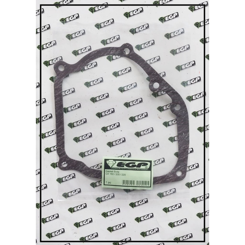EGP Gasket Crankcase Diesel (Grade A Hitam) Gx 160 200 220 Deksel Honda Paking gear casing body samp