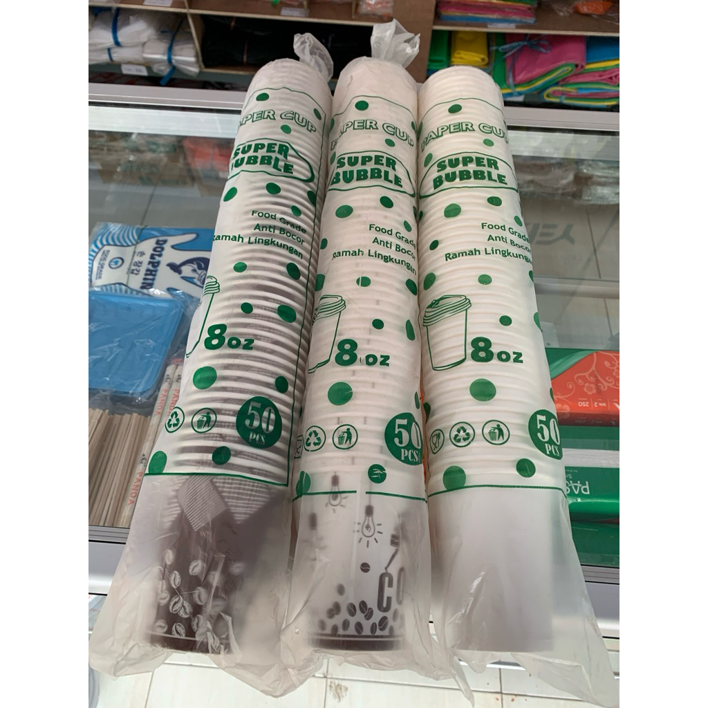 Gelas Kertas | Cup Kertas | Gelas Kopi | Cup Hok Polos Dan Motif