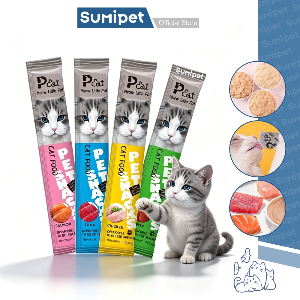 SuMipet Snack kucing peliharaan cat strip 15gr cat snacks strip Snack Hewan Peliharaan
