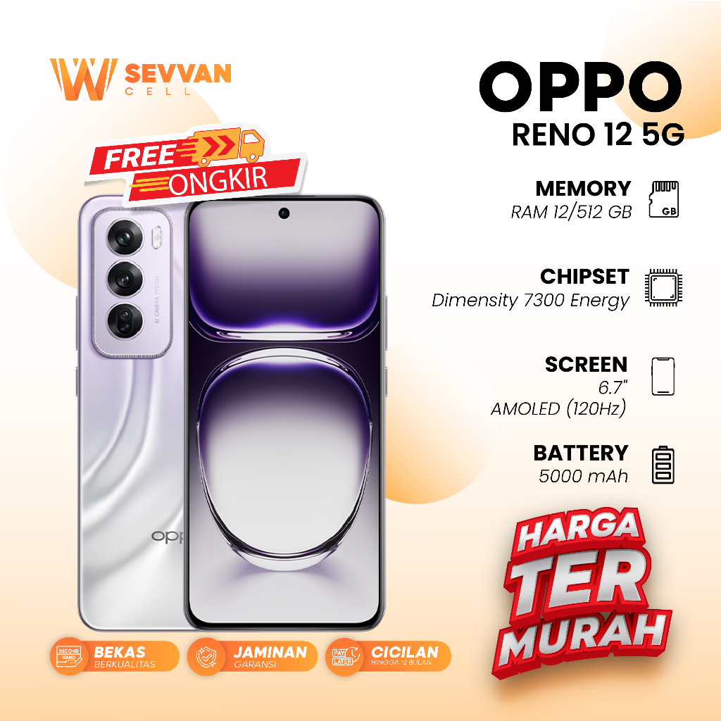 Handphone Oppo Reno 12 5G Ram 12 512 GB
