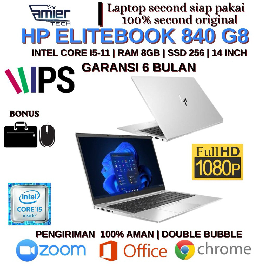 HP ELITEBOOK 840 G8 | I5-1145G7| RAM 8 SSD 256GB| BERGARANSI