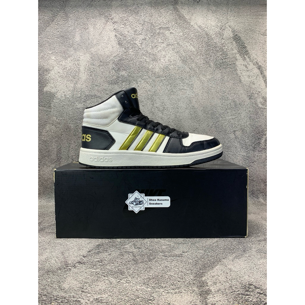 Sepatu Second  Adidas Hoops 2.0 Mid 'White Gold'  Size 41 1/3 insole 26 cm  Original Guarantee 100%