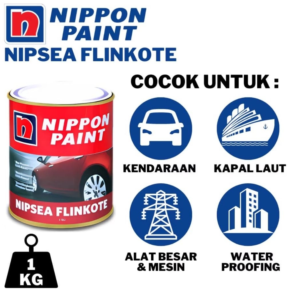 NIPPONF FLINKOTE NIPSEA FLINKOTE NIPPON 1 KG CAT ANTI KARAT ASPAL CAIR NIPPON 1KG