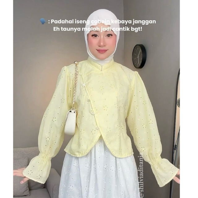 Zuribasic - Kebaya Janggan/ Atasan katun bordir/ Kebaya Katun bolong/ One Set